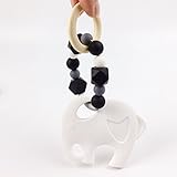 シリコン おしゃぶり 歯固め ジュエリー 歯がため 赤ちゃんのおもちゃ ママ授乳ペンダント オーガニック[BPAフリー][FDA認可済]木育 安全 無味 ワイト ブラック