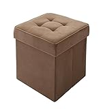 折りたたみ式収納スツール (スツール・収納・オットマン)　1P (マロンベージュ)