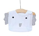 （Ginty）ベビー防水ビブ　スモック 食事用　２枚セット 可愛い　前掛け 離乳食 男女兼用 (チェック柄)