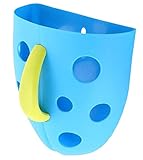 【19blue】 お風呂 おもちゃ 収納 ネット 吸盤 水切り かご (ブルー)