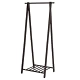 ドウシシャ ハンガーラック ブラウン 幅76.5×奥行55×高さ160.5cm 木製ハンガーラック GMH-76BR