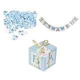 Lovoski ３セット　紙　キャンディ　ギフトボックス　ベビーシャワー　青　ミニおしゃぶり　おむつケーキ　装飾　出産祝い用　デコレーション　壁飾り