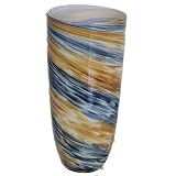 Essential D?cor Entrada Collection Glass Vase, 15.5 by 7-Inch, Blue/Amber [並行輸入品]