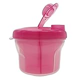 MMRM ベビーフードフルーツミルク　パウダーディスペンサー　3グリッド回転非流出ストレージコンテナ　ピンク