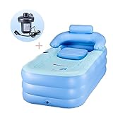 CO-Z PVC ポータブル折りたたみ式 膨らませて使うバスタブ 電動エアポンプ付きのフリースタンディングバスタブ