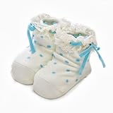 新生児針抜きレースリボン　サックス　7-9cm