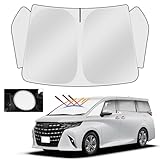 Cartist トヨタ アルファード サンシェード ヴェルファイア 40系 サンセット サンライン 日除け Alphard Vellfire 4代目 2023年~現行 サンフィア フロントサンシェード 遮光シェード アクセサリー UVカット 車中泊 内装パーツ 取付簡単 収納袋付