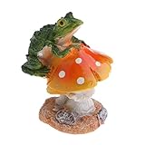 Flameer マイクロ景観装飾　キノコ　ミニチュア ドールハウス　インテリア　ガーデニング　飾り物　樹脂　全8種選択 - カエルオレンジキノコ