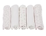 Motherhood 100 Percent Natural Cotton Muslin Wraps/Burp Cloths (Pink Classics 2015, 5-Piece) by Moth