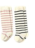 Lovely Cool 1〜2歳の赤ちゃんのための2ペアの高品質のベビーストッキングコットンのパック。 (ピンクの縞と黒い縞)