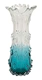 Deco 79 Glass Clear Blue Vase, 8 by 17' [並行輸入品]