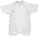 ベビーストーリー メルマ加工 水玉柄フライス 立体裁断 コンビ肌着 50cm - 60cm サックス EF14048 日本製