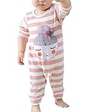 YY-Natuhi ベビー服 女の子 男の子 ロンパース 新生児 赤ちゃん ボディースーツ 肌着 出産祝い 子供服 綿 長袖 七五三 カバーオール かわいい ストライブ柄 前開き (80cm, 2ピン