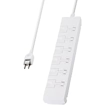 Amazon.co.jp: エレコム 電源タップ 雷ガード 6個口 2m 片手でプラグを