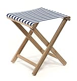 LONA ビーチスツール ブルー×ホワイト 約41×41×H46cm 01.09.02.108.02