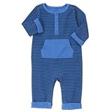 ジンボリー GYMBOREE/ ストライプ 1-ピース ポーラー ブルー ストライプ ロンパース長袖 3～6ヶ月【並行輸入】