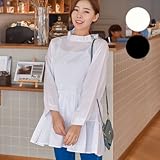 マタニティウェアフリルネックブラウス SOT5106 FREE(フリー) BLACK(ブラック)