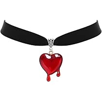 Amazon | TKHLT ドロップブラッド ハート チョーカーネックレス Y2k