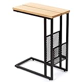 section サイドテーブル 幅24cm 天然木× ブラックスチール ナイトテーブル ヴィンテージ レトロ