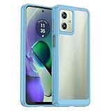 [KeeFos] ケース Motorola Moto G64 5G/Motorola Moto G64Y 5G 用 保護カバー TPU+PC素材 スマホケース 透明カバー 耐久性 耐衝撃 黄ばみ防止 持ち運びやすいケ ストラップホールあり 米軍MIL規格 指紋防止 落下防止 保護ケース モトローラg64/モトローラg64y 用 (ブルー)