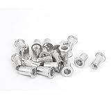 uxcell リベットナット 挿入ナット　アルミニウム　M5　スレッド 20個入り　シルバートーン