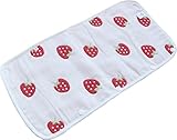 KRODLO よだれパッド 6重ガーゼ スナップボタン 抱っこひも用 よだれカバー 綿100％ 細菌防止 2枚組 (苺　１枚)