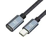 chenyang CY USB C 延長ケーブル、USB4 タイプ C オス - メス延長ケーブル 40Gbps 100W 充電および 8K@60Hz 0.5M