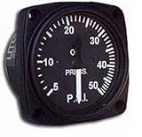 エンジン計器 メカニカル オイルプレッシャーゲージ （電源不要） 2-1/4" 0-50psi