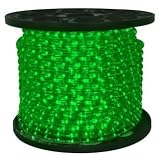 Queens of Christmas C-ROPE-LED-GR-1-10-12V Spool of 12 Volt LED Rope Light, 150', Green by Queens of