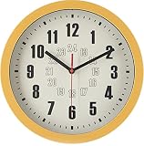 不二貿易 時計 幅30×奥行4.1×高さ30㎝ マスタード 掛時計 知育時計 カイラ 28194 イエロー 小型
