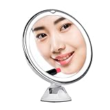 KEDSUM 10倍 LED化粧鏡 風呂鏡 吸盤ロック付き 浴室鏡 化粧ミラー 360度回転 メイクミラー 卓上鏡