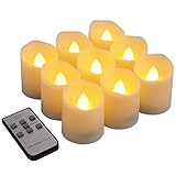 オーリアフレイムレスキャンドルLEDキャンドルライトセット、電池式ティーライトちらつき電球forクリスマス、フェスティバル、ホーム装飾、のセット9