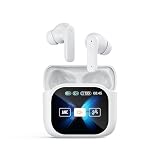 イヤホン bluetooth ワイヤレスイヤホン KIMOKU ブルートゥース イヤホン ワイヤレス ノイズキャンセリング 最大35時間音楽再生 タッチ操作 Hi-Fi ハンズフリー通話 マイク内蔵 カナル型 LEDディスプレイ Type C充電 小型軽量 持ち運び便利 iOS/Android/PC (ホワイト)