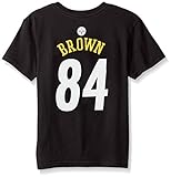 NFL Boys 4 – 7 Antonio Brown Pittsburgh Steelers Mainliner Player Name & Number半袖Tシャツ、大、ブラック/ ( 7 )