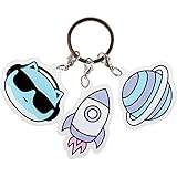 ティーズファクトリー ブルーハムハム 3チャームキーホルダー ロケット H16.3×W8.7cm BH-5541570RO