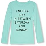 THE CHILDREN'S PLACE(ザ・チルドレンズプレイス) グリッター グラフィック ティ アイスミント トップス長袖Tシャツ 5～6歳【並行輸入】