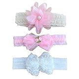 Raystan ベビー ヘアバンド 3色セット (お花とリボン)