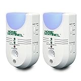 ホームセンチネル超音波害虫駆除装置２個セット【ねずみ駆除／超音波＆電磁波／ マイナスイオン／夜間ライト（ブルー）】130坪の効果 2個セット〔正規輸入品〕