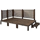 ウッドデッキ キット システムサンデッキ ボーダーフェンス付セット(幅120×2&72cm×2/デッキ6台/ステップ)