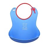お食事エプロン スタイ(よだれかけ スタイ/スーパービブ/袖なし/保育園/女の子/男の子）防水 食事 エプロン スタイ シリコンスタイ よだれかけ スタイ ビブ よだれカバー かわいい (ブルー)