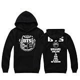 BTS防弾少年団ブラックパーカーセータープルオーバー( BTSキャップ、XL )