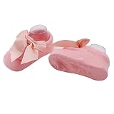 YUEHAO 赤ちゃん コットン アンクルソックス フットカバー ソックス 靴下 脱落防止 ピンクMコード（1〜3歳）