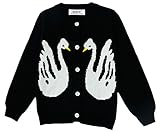 nico+(ニコプラス) セーター カーディガン アニマル 刺繍 ブラック 130cm