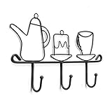 TOOGOO壁マウントフックラック、11インチアイアン3フックキッチンホームレストランキーコートカップ装飾