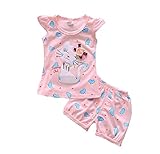 YideaHome 子供服 ガールズ キッズ 女の子 幼児服 上下セット 猫柄 袖無し かわいい シンプル