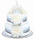 Bloomers Baby Diaper Cake Modern Cream Dahlias 2-Tier by Bloomers [並行輸入品]