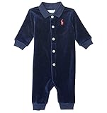 (ポロ ラルフローレン) POLO RALPH LAUREN ベロア ポロ カバーオール（ネイビー）＜6mos＞（70cm） [並行輸入品]