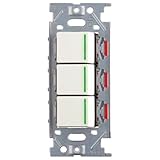 スガツネ工業 ガイドランプ付 埋込トリプルスイッチ ピュアホワイト PXP-J-NKW03009-PW