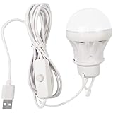 WOSIIKSLL USB 電球 LED キャンプ用低電力 5V ブック ナイトライト ホーム 緊急ランプ 屋外照明可能 緊急キャンプ用電球 スイッチ付き1M