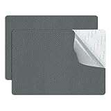 合皮 補修シート20*30cm ソファー補修テープシールタイプ 耐久 レザーシート 補修 車シート 椅子 トラックシート バイク シート 家具 革 補修 (2個セットA4サイズダークグレー)